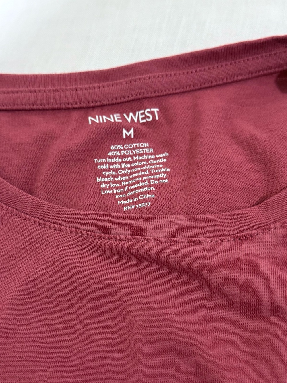 Nine West Burgundy Short-Sleeve Graphic Tee - Picture 2 of 3